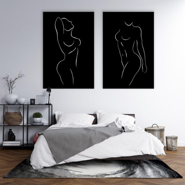 Schilderij abstract naakt