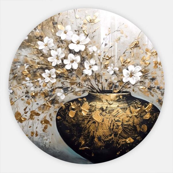 Muurcirkel bloemen Blooming gold