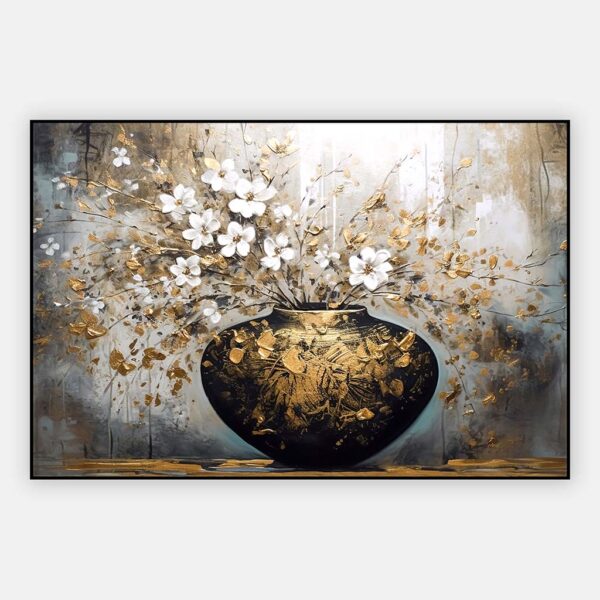 Artframe met bloemen schilderij Blooming gold