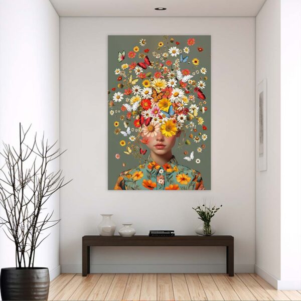 floral flair vrouw schilderij