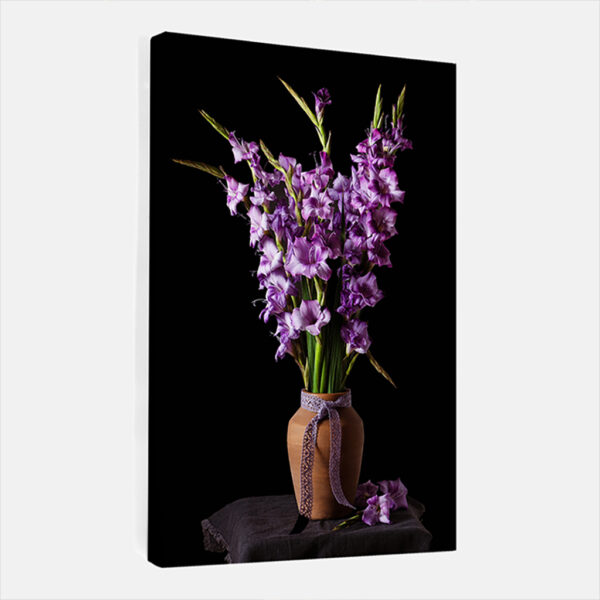 Canvas schilderij Stilleven Gladiolen in vaas