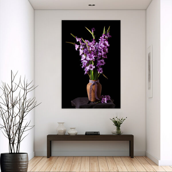 Schilderij Stilleven Gladiolen in vaas