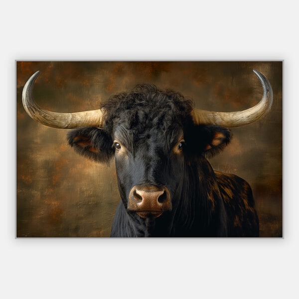 schilderij stier in artframe