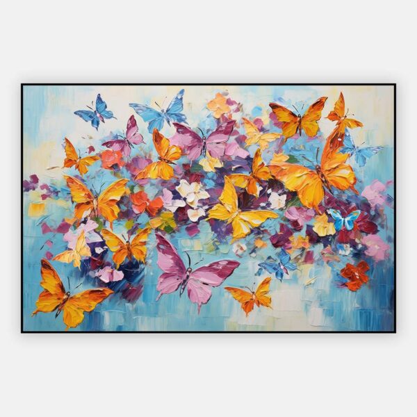 Artframe met schilderij kleurige vlinders