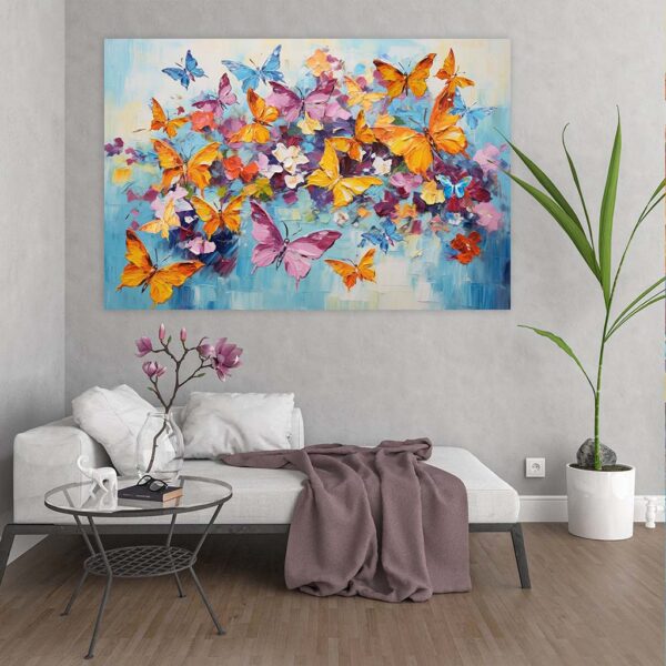 Schilderij kleurige vlinders