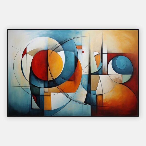 Schilderij kleurrijk abstract in artframe