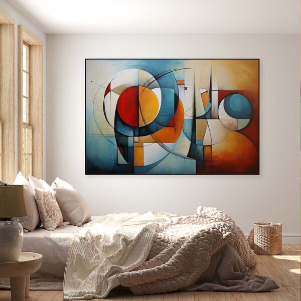 Schilderij kleurrijk abstract in artframe