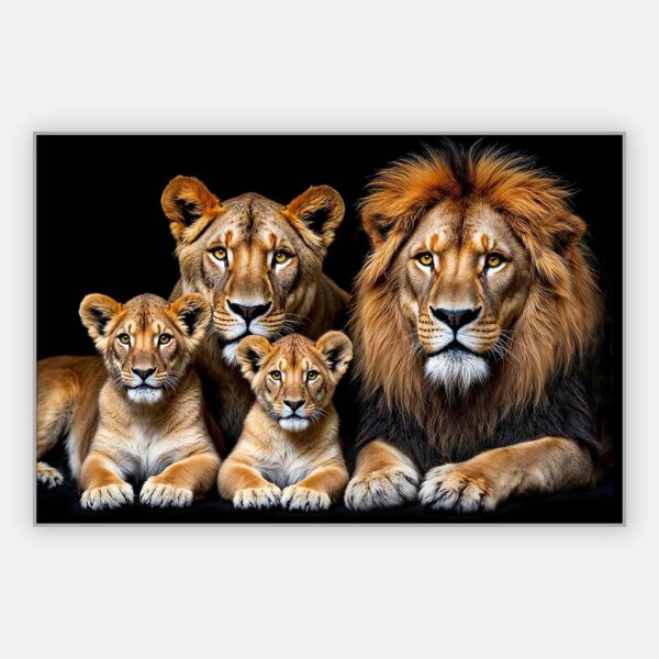 schilderij leeuw met welpjes