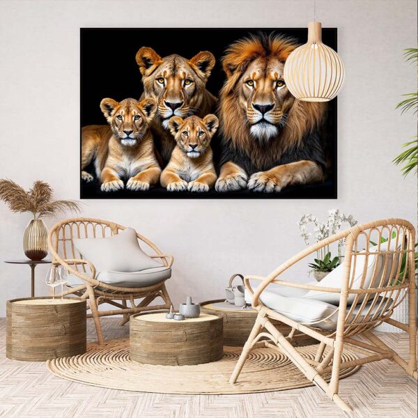 schilderij leeuw met welpjes in artframe