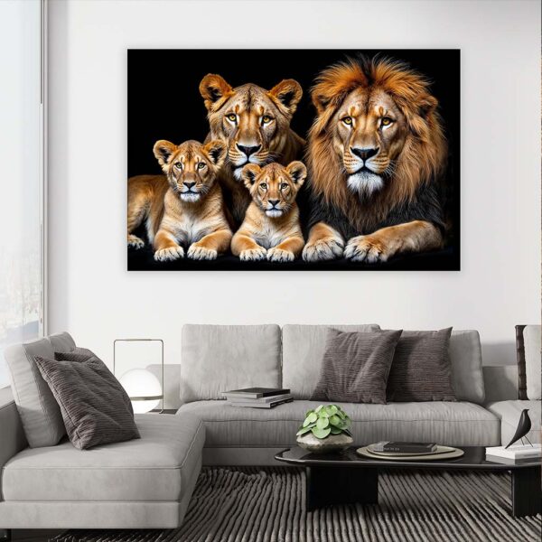 schilderij leeuw met welpjes