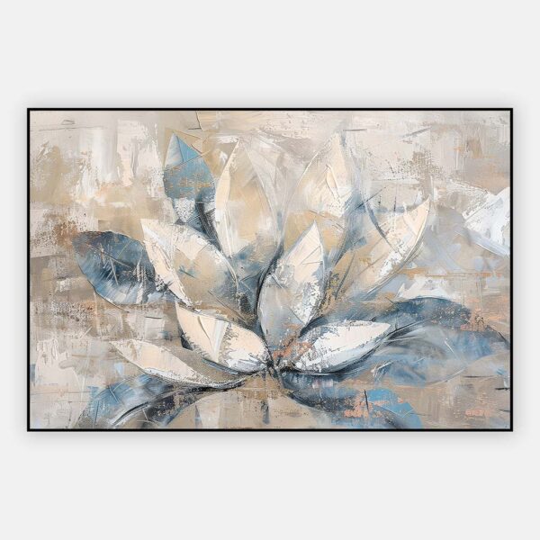 Schilderij abstracte lotusbloem in artframe
