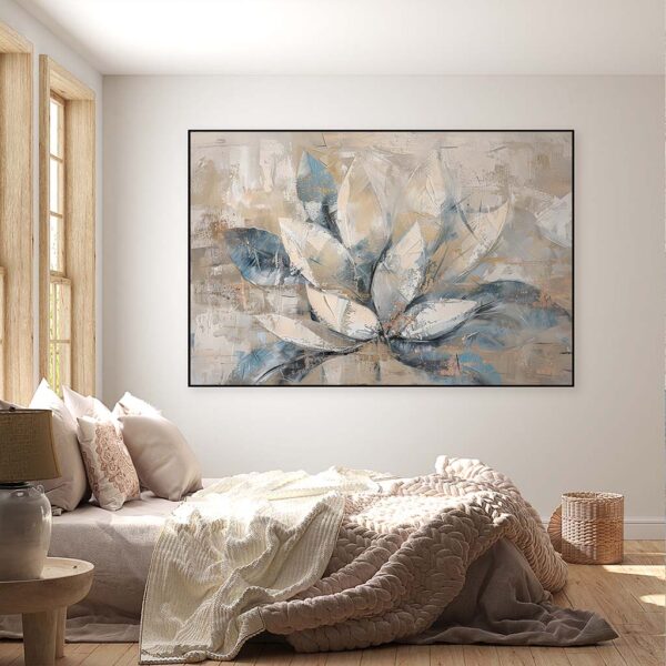 Schilderij abstracte lotusbloem in artframe