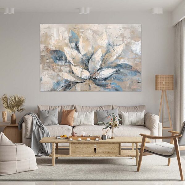 Schilderij abstracte lotusbloem