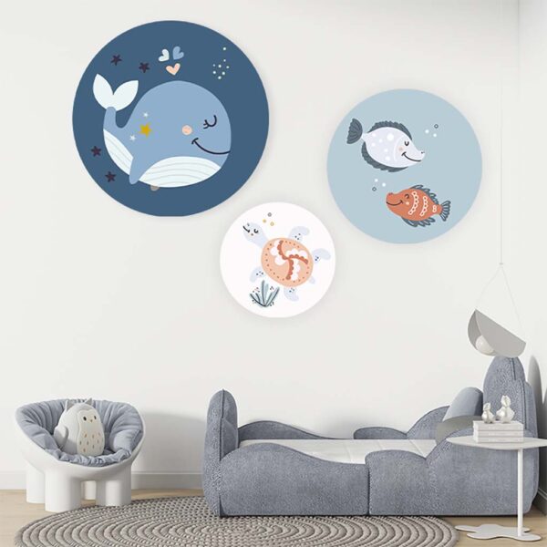 Oceaan muurcirkel set van 3