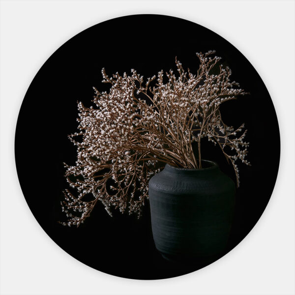 Muurcirkel witte bloemen - pure simplicity