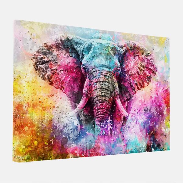 Canvas Schilderij Rainbow giant - kleurrijke olifant