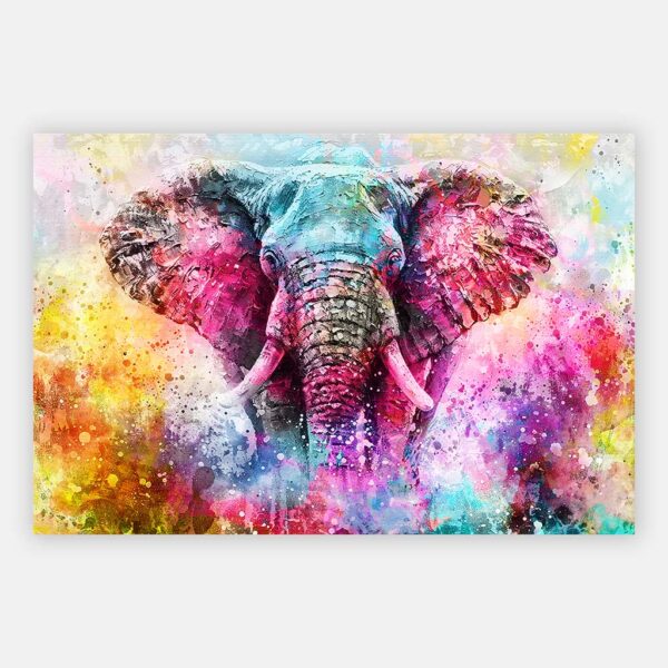Schilderij Rainbow giant - kleurrijke olifant