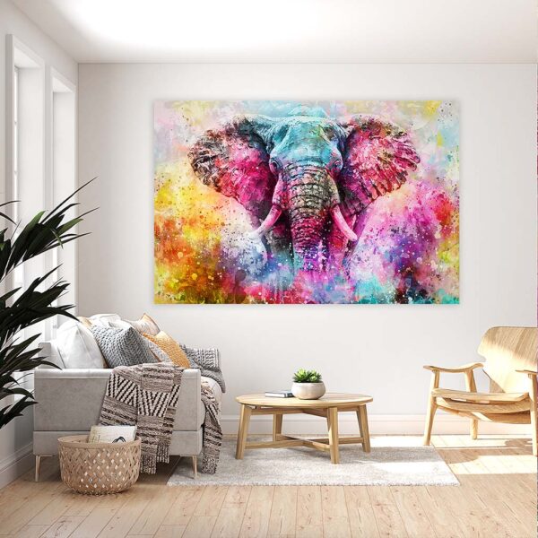 Schilderij Rainbow giant - kleurrijke olifant