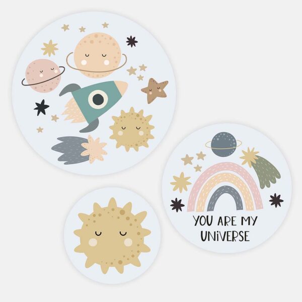 Universe muurcirkel set van 3