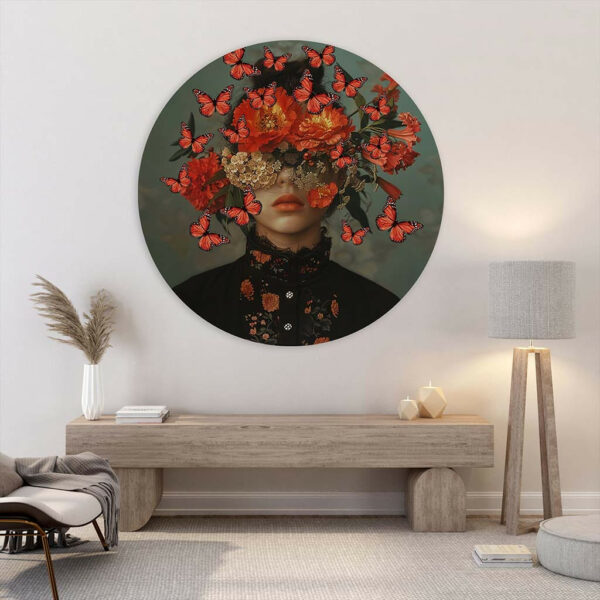 Vrouw-bloemen-vlinders-muurcirkel-sfeer.jpg