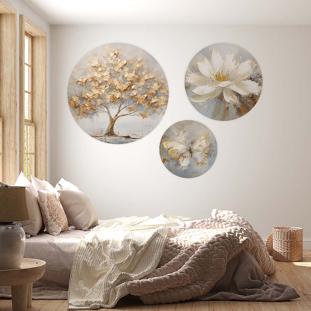 muurcirkel set van 3 - whipsers of nature